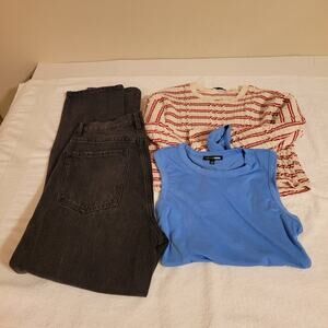 PACSUN Jeans, Zara Cropped Sweater, Fashion Nova Body Suit Bundle